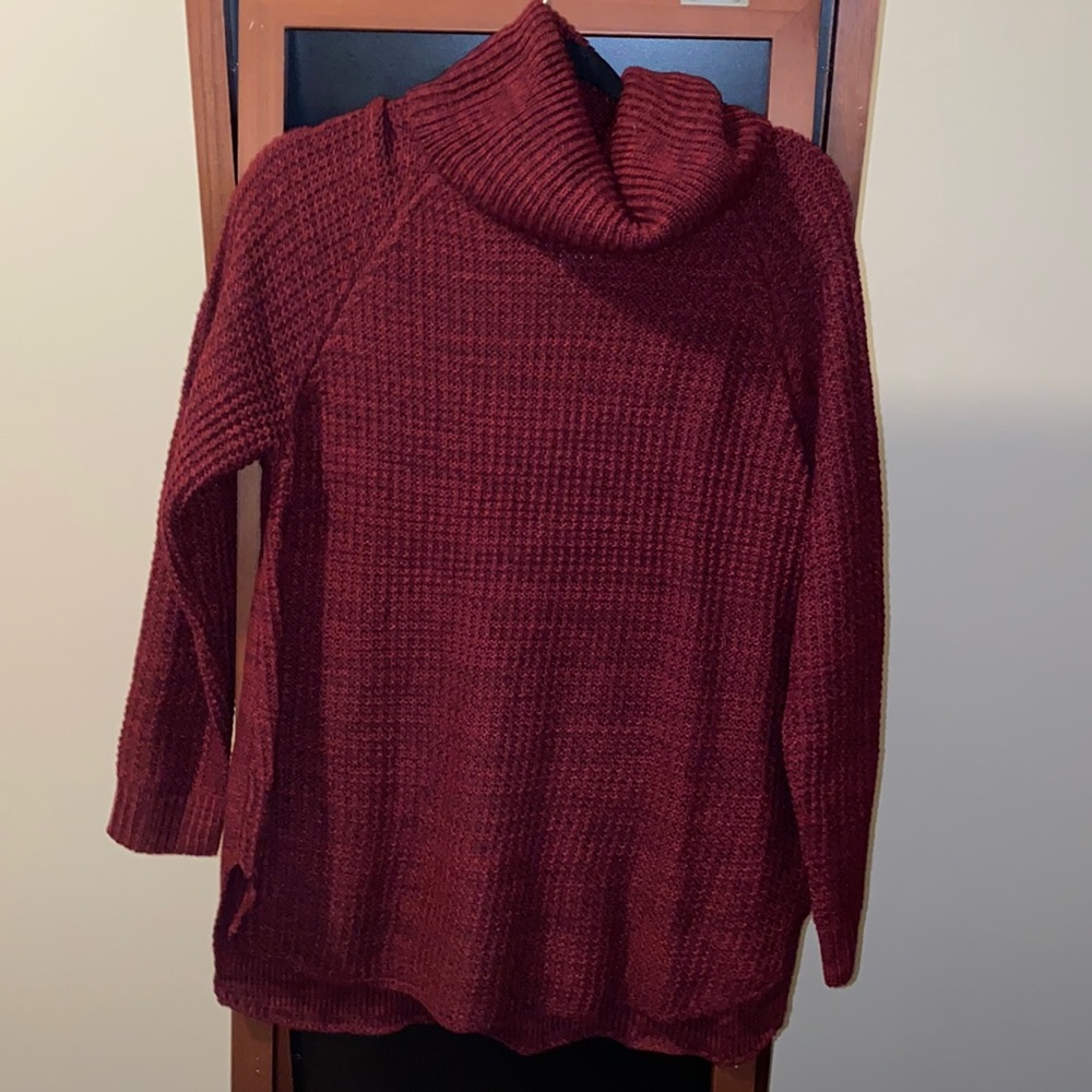 Burgundy knit sweater